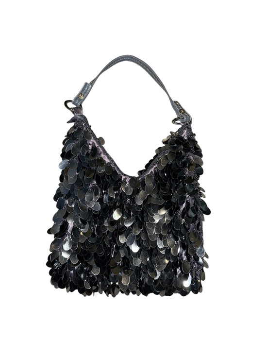 Handbags - Sequin Black/Silver Purse